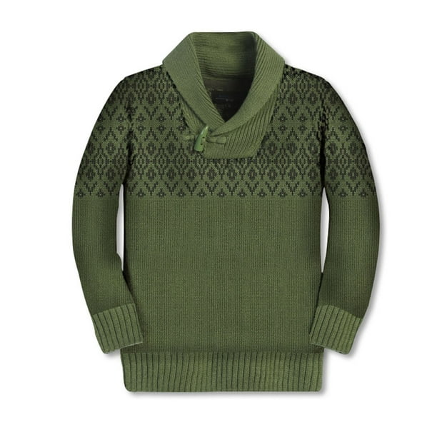 Gioberti Kids and Boys 100/% Cotton Pullover Knitted Sweater with Toggle Button Closure